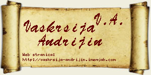 Vaskrsija Andrijin vizit kartica